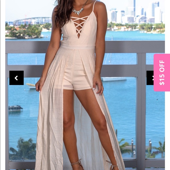 saved by the dress Dresses & Skirts - Natural Maxi Romper with strappy detail